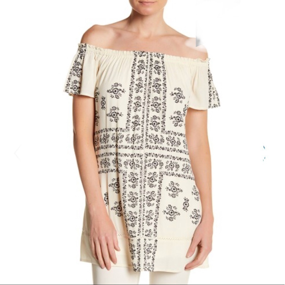 Socialite Off The Shoulder Ruffle Tunic